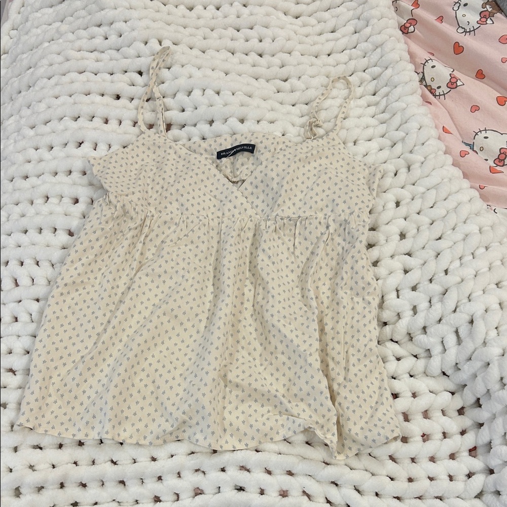 Brandy Melville Cream Patterned Camisole